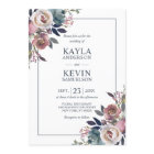 Watercolor Floral Dusty Rose Mauve Navy Blue