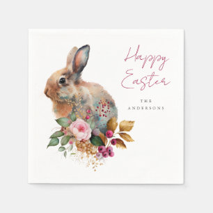 Watercolor Floral Easter Napkin