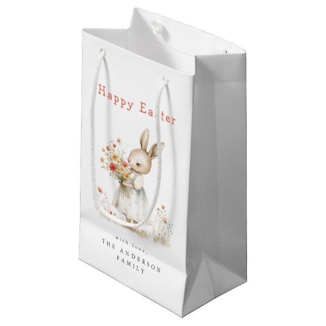 Watercolor Floral Easter Small Gift Bag (Front Angled)