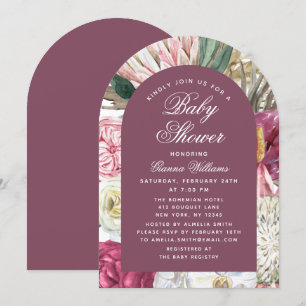 Watercolor Floral Elegant Baby Shower Invitation