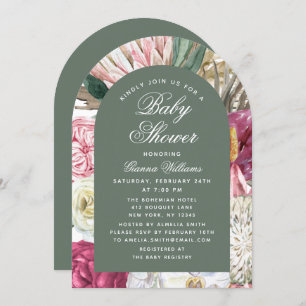 Watercolor Floral Elegant Baby Shower Invitation