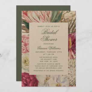 Watercolor Floral Elegant Bridal Shower Invitation