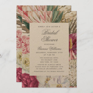Watercolor Floral Elegant Bridal Shower Invitation