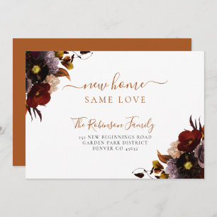 Watercolor floral elegant chic moving announcement