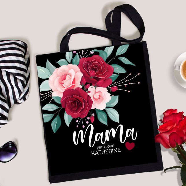 Watercolor floral elegant mama  tote bag (Creator Uploaded)