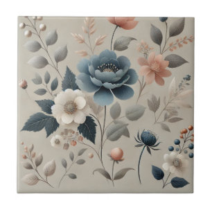 Watercolor Floral Elegant Spring Design Tile