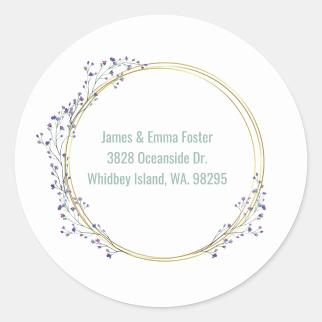 Watercolor Floral Envelope Address Seal (Front)
