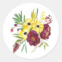 Watercolor Floral Envelope Stickers