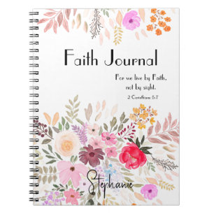 Watercolor Floral Faith Prayer Gratitude Notebook