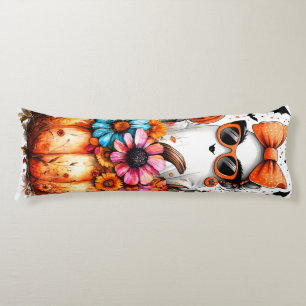Watercolor Floral Fall Pumpkin Body Cushion