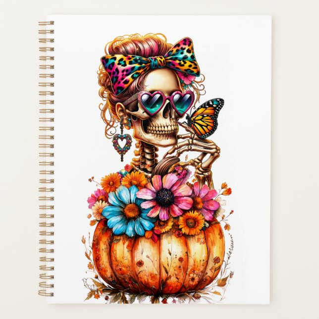 Watercolor Floral Fall Pumpkin Planner (Front)