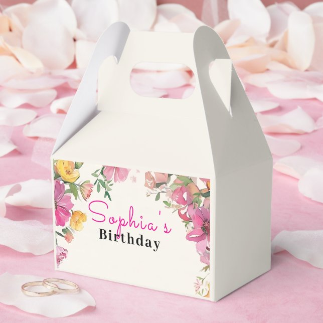 Watercolor Floral Favour Box (Wedding)