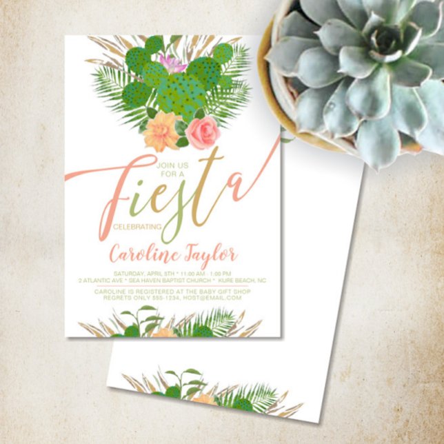 Watercolor Floral Fiesta Baby Shower Invitation (Creator Uploaded)