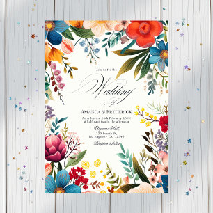 Watercolor Floral Fiesta Wedding Photo Template