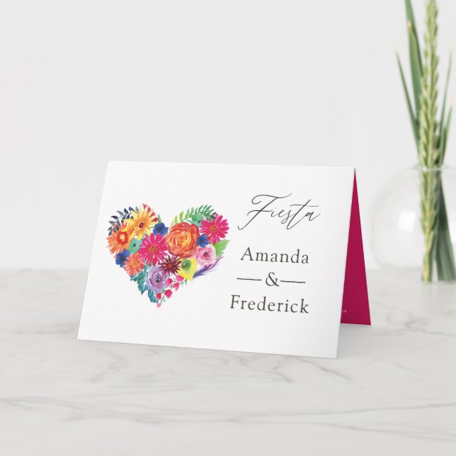 Watercolor Floral Fiesta Wedding Programme (Front)