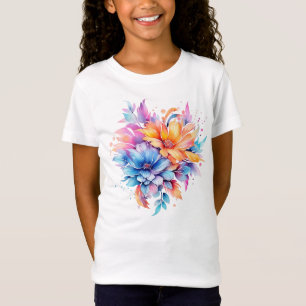 Watercolor Floral Flowers Design-24683 T-Shirt