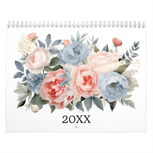 Watercolor Floral Flowers Greenery Botanical Calendar (Cover)