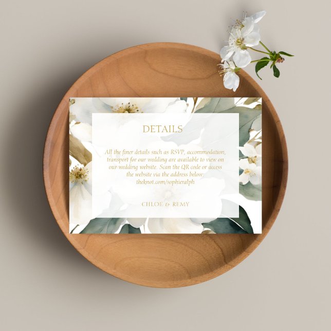 Watercolor Floral Foliage Wedding Details  RSVP Card (Creator Uploaded)