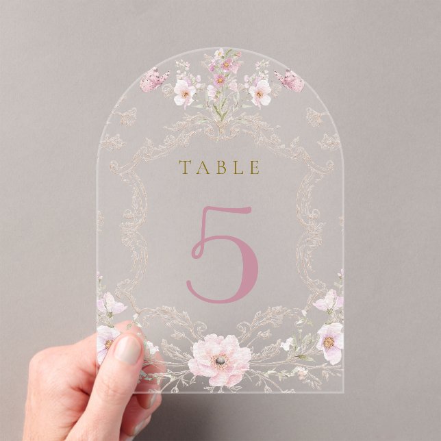 watercolor floral frame table number (Insitu (Handheld))