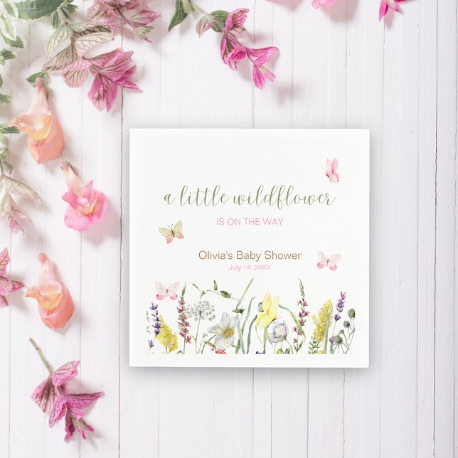 Watercolor Floral Garden Baby Shower Napkins (Creator Uploaded)