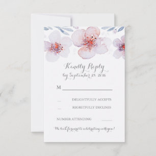 Watercolor Floral Garden Modern Wedding RSVP Cards
