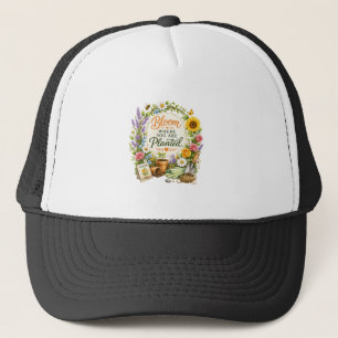 Watercolor Floral Gardening Inspirational Design Trucker Hat
