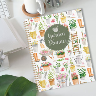 Watercolor Floral Gardening Tools Garden Planner