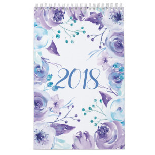 Watercolor Floral Gardens Calendar 2018