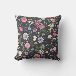 Watercolor Floral: Gentle Summer Pattern. Cushion