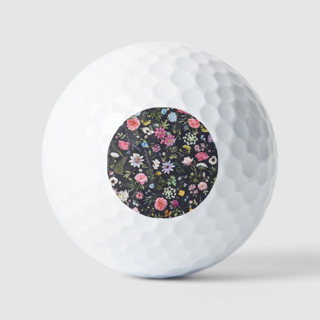 Watercolor Floral: Gentle Summer Pattern. Golf Balls (Front)