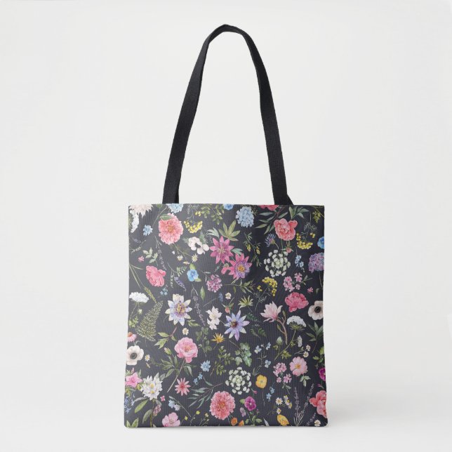 Watercolor Floral: Gentle Summer Pattern. Tote Bag (Front)