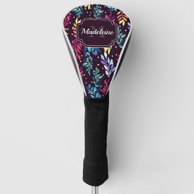 Watercolor Floral Golf Head Cover (Front)