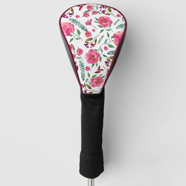 Watercolor Floral  Golf Head Cover (Front)