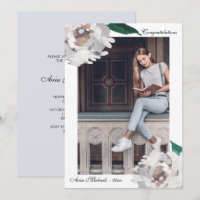 Watercolor Floral Graduation Party Invitation