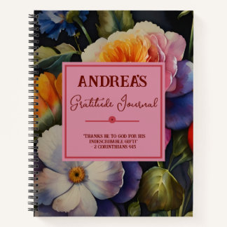 Watercolor Floral Gratitude Journal Notebook