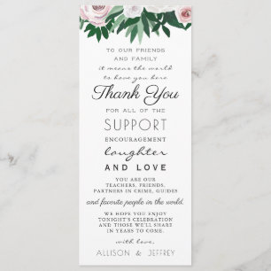 Watercolor Floral Green Place Setting Thank You Invitation