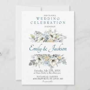 Watercolor Floral Greenery Eucalyptus Wedding Invi Invitation