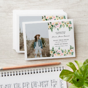 Watercolor Floral & Greenery Memorial Seed Packet Envelope