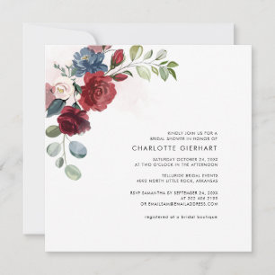 Watercolor Floral Greenery Modern Bridal Shower Invitation