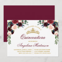Watercolor Floral Greenery Quinceanera Party