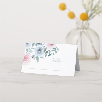 Watercolor Floral Greenery Spring Wedding Place Card