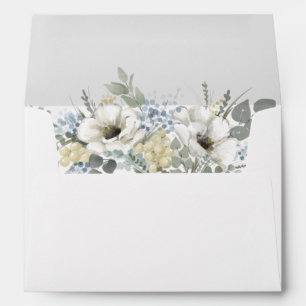 Watercolor Floral Greenery Wedding  Envelope