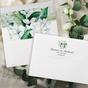 Watercolor Floral Greenery Wedding Envelope