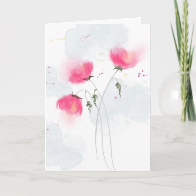 Watercolor Floral Greeting Card (Front)