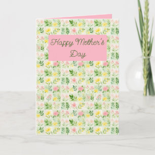 Watercolor Floral Grid Folded Greeting Card