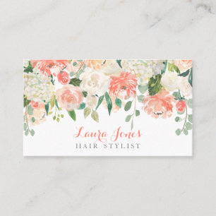 Watercolor Floral Hair Stylist Appointment Cards