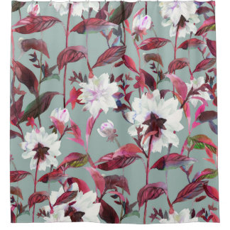 Watercolor Floral: Hand Drawn Blooms. Shower Curtain