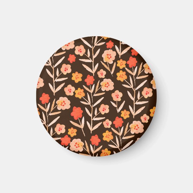 Watercolor Floral: Hand Drawn Texture Magnet (Front)
