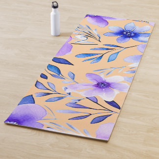 Watercolor Floral Harmony – Seamless Botanical Pat Yoga Mat