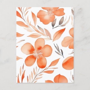 Watercolor Floral illustration orange Postcard